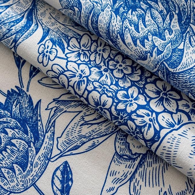 F-CHU Bohemian Curtains for Bedroom 63 Inch Length French Country Floral Drapes - Image 8