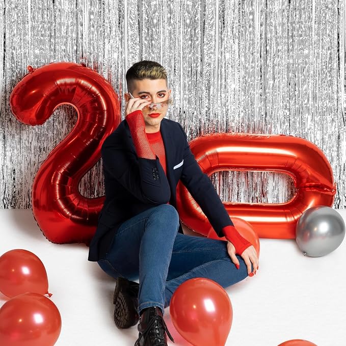Red Number 21 Balloon 40 Inch - Image 3