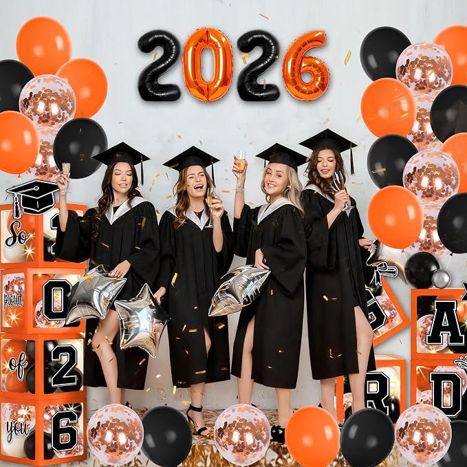 2026 Graduation Balloon Boxes Decorations – Clear Balloon Box Stack - Image 6