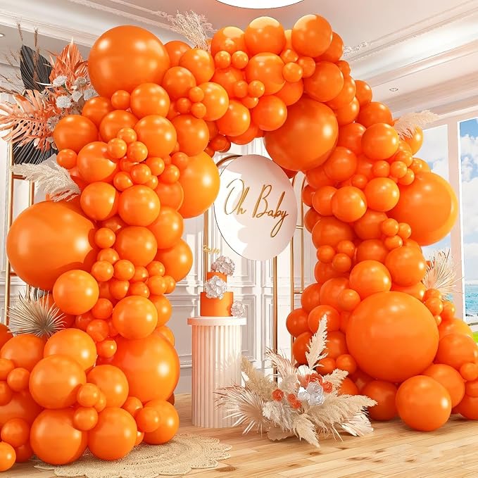 412pcs Orange Balloons 18 12 10 5 Inch Orange Balloon Garland Arch Kit by PAXILE