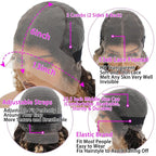 P4/27 Highlight Curly Human Hair Wig 13x6 Ombre Deep Wave Lace Front Wig Human Hair Pre Plucked 210% Density Honey Blonde Deep Wave Wigs for Women Glueless HD Lace Frontal Wig 26 Inch