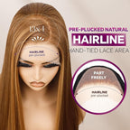 BLL Honey Blonde Wig, 13x4 Synthetic Lace Front Wigs Pre-Plucked Hd Lace Long Straight Sunkissed Highlights Glueless Wig For Black Women 26inch Suitable For Everyday Wear