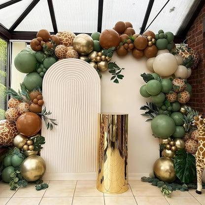 HILAVO Sage Green Brown Balloon Garland Kit Olive Green Gold Safari Balloons - Image 3