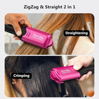 Terviiix Crimper Hair Iron with 4 Interchangeable Plates, Keratin & Argan Oil Infused Hair Crimper for Women, Volumizing Crimping Iron for Thin Fine Hair, 5 Heat Settings & 60 Mins Auto Off, Pink