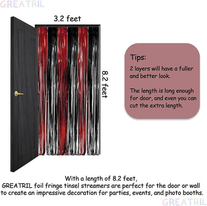 Black Red Party Streamers Backdrop - Image 4