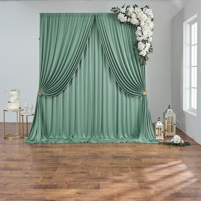 10 ft x 10 ft Sage Green Backdrop Curtains by Outpain
