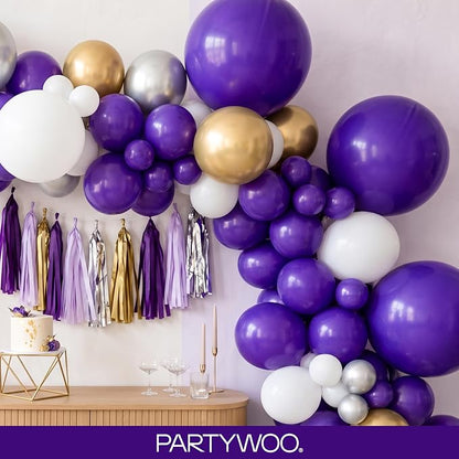 PartyWoo Dark Purple Balloons 140pcs Royal Purple Color 18 12 10 5 Inch | 18 12 - Image 9