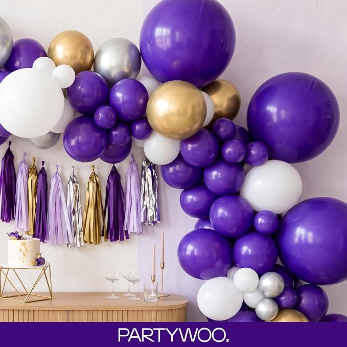 PartyWoo Dark Purple Balloons 85pcs Royal Purple Color 18 12 10 5 Inch | 18 12 - Image 9