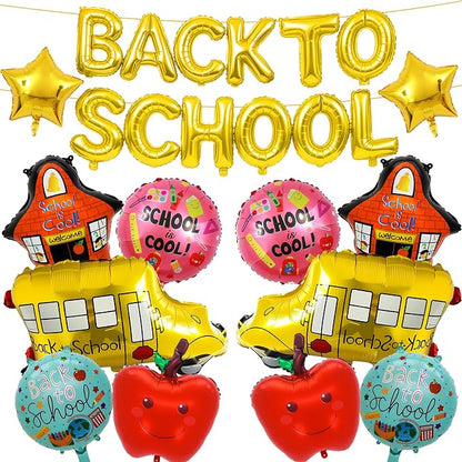 Back to School Balloons, Back to School Decorations, Letter Balloons Banner | by FUDEFER