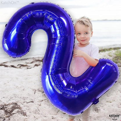 KatchOn Royal Blue 2 Balloon 40 Inch | Royal Blue Number Balloons 2, Baby Shark - Image 2