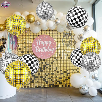 6pcs 22 Inch Gold Disco Ball Balloons - Image 5
