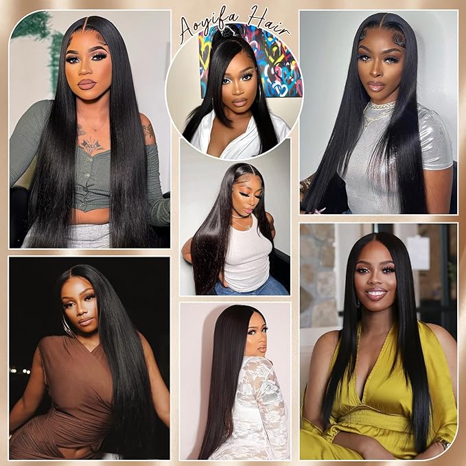 13X6 Lace Front Wigs human hair, 100% Real Human Hair,[More 1 Year Life,210-310g], Straight Wigs Human Hair Pre Plucked Glueless Wigs Human Hair for Women (26Inch)