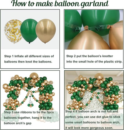 Green and Gold Balloons Arch Kit - Image 3