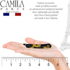 Camila Paris CP2800 French Hair Barrette Clip for Girls, Handmade, Tokyo, Metal-Free Closure Strong Hold Grip Hair Clips for Women, No Slip and Durable Styling Girls Hair Accessories, Made in France