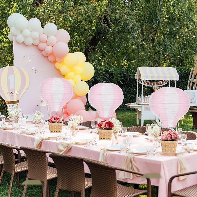Meooeck 14 Sets Hot Air Balloon Tables Centerpieces, 11.8'' Paper Lantern Party - Image 4