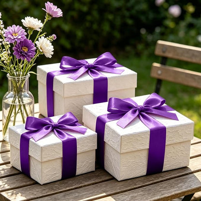 1In 30Yards Dark Purple Satin Ribbon - Image 5