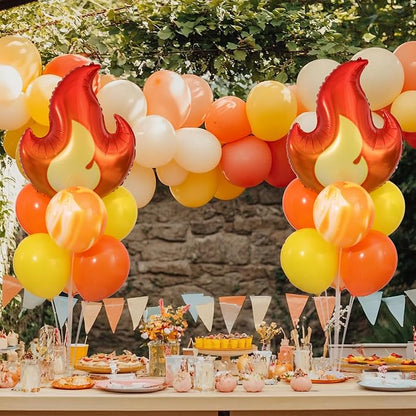 Fire Party Balloon, 2 Sets Fire Balloon Stand Kit on Table Decoration | 2 Fire - Image 5
