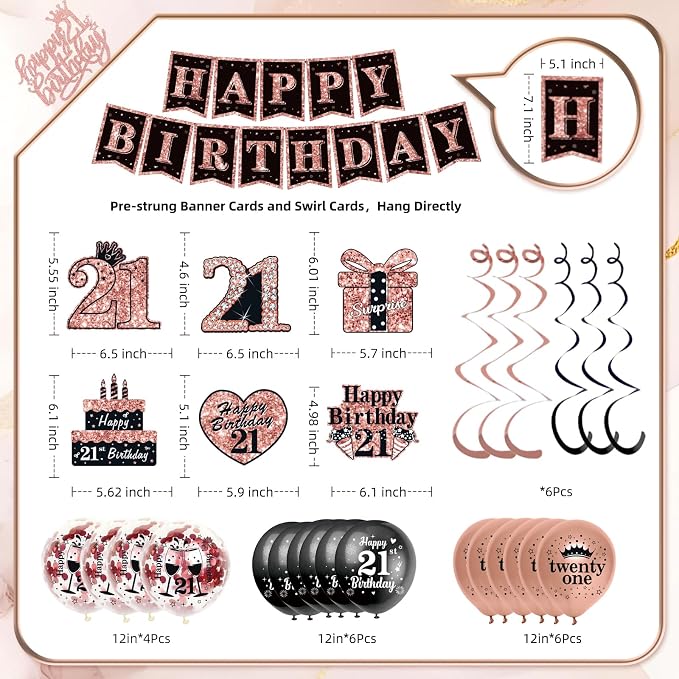 50Pcs 21st Birthday Decorations - Image 6