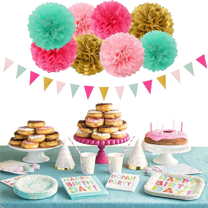 Mint Blush Hot-Pink Gold Party-Decorations - Image 5