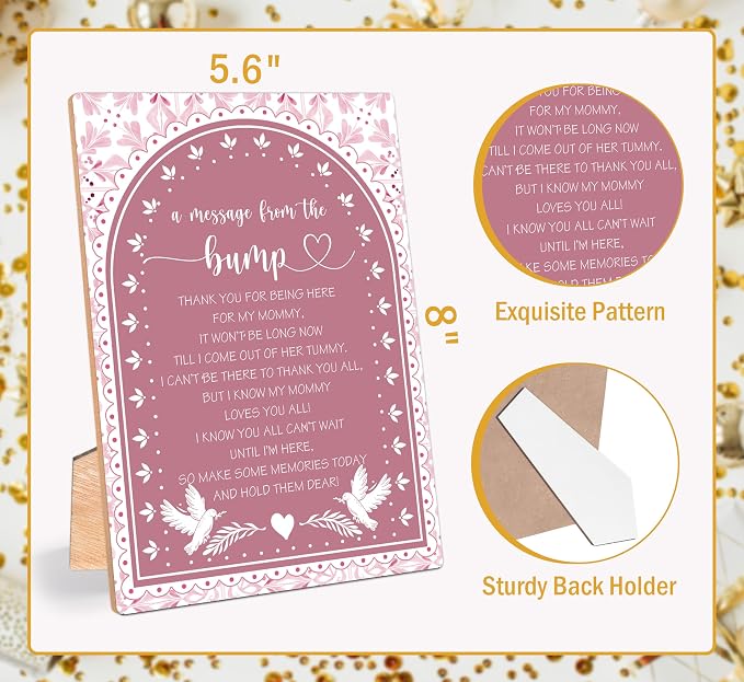 Pink Cielito Lindo A Message From the Bump Baby Shower Signs, Fiesta Wooden - Image 2
