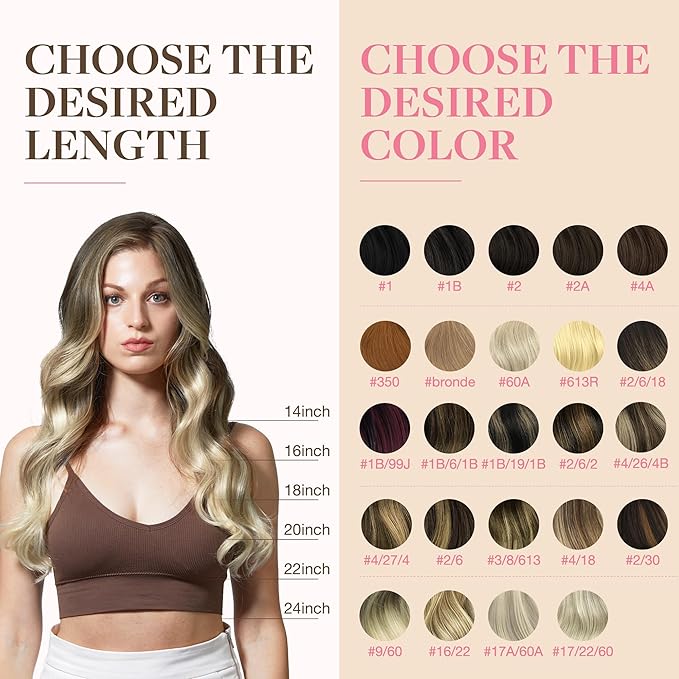 GOO GOO Tape in Hair Extensions Human Hair, 9/60 Balayage Ash Brown to Platinum Blonde, 18inch 50g 20pcs, Skin Weft Seamless Invisible, Silky Straight with Thick Ends, Remy Human Hair