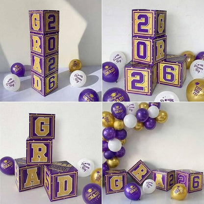Graduation Decorations 2026 Purple and Gold Balloon Boxes, Class of 2026 GRAD - Image 5