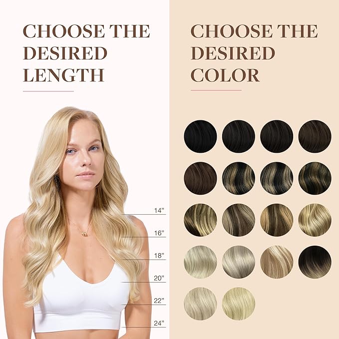 GOO GOO Clip in Hair Extensions Real Human Hair, Remy Human Hair Extensions Clip ins for Women, Natural Human Hair, 12inch 85g 7Pcs, #18A/613A Dark Blonde Highlighted Bleach Blonde