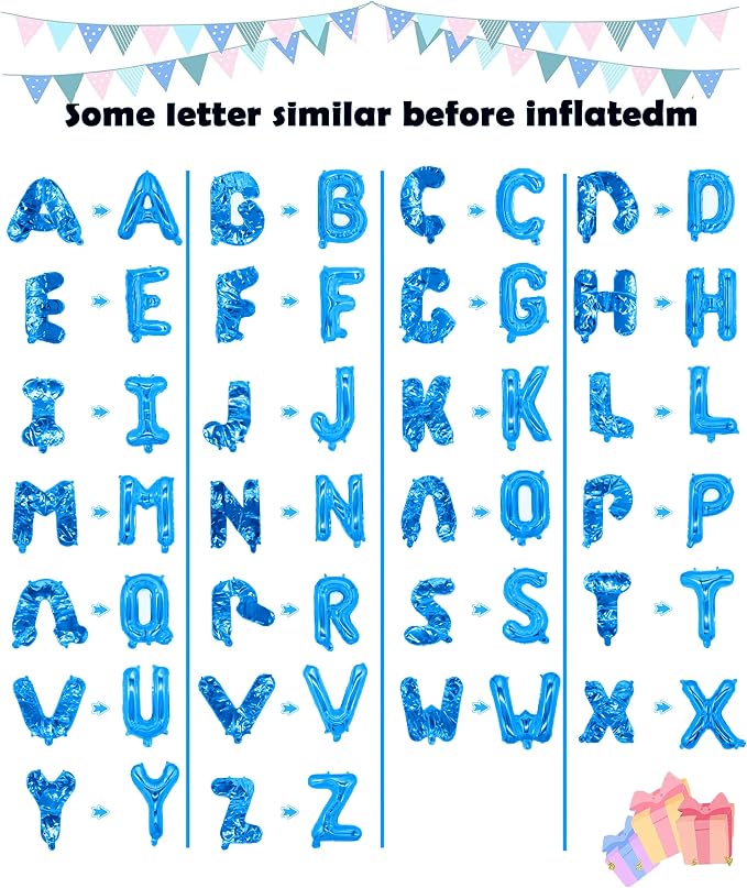 Letter Balloons 16 Inch Mylar Foil Alphabet Letter A-Z Balloons Set - Image 3