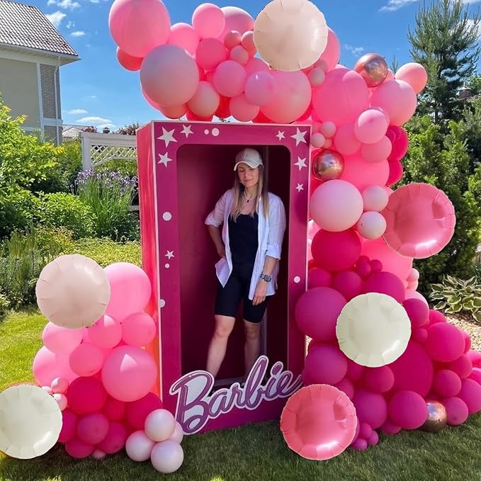 TONIFUL 30Pcs 18 Inch Balloons Large Pink and Cream White Round Shape Foil - Image 4