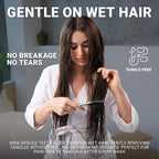 Janeke Wave Comb – Wide Tooth Detangling Comb for Wet & Curly Hair – Heat-Resistant, Anti-Static, Gentle on Scalp – Made in Italy Professional Hair Tool (Silver)