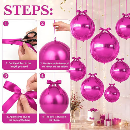 Hot Pink Round Foil Balloons - Image 8
