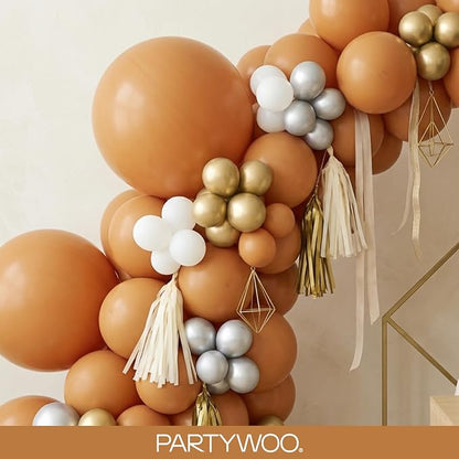 PartyWoo Boho Neutral Light Brown Balloons 85pcs Coffee Color | 18 12 10 5 Inch - Image 8