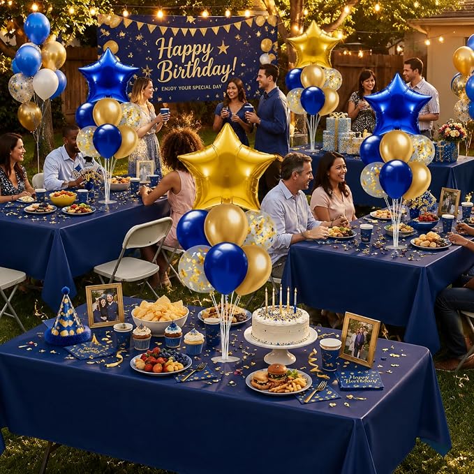 Lunmon 4 Sets Navy Blue Gold Balloons Centerpieces - Image 5