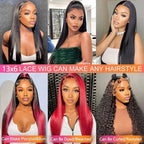 13x6 Straight Lace Front Wigs Human Hair HD Transparent Lace Front Wigs for Black Woman Brazilian Pre Plucked Natural Color 26 Inch
