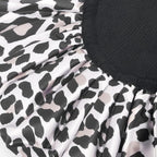 Aquior Shower Cap,Extra Large Triple Layer Bathing Cap with Dry Hair Function for Women Microfiber Terry Cloth Silky Satin 100%% Waterproof Reusable Long Hair Bath Caps (Leopard)