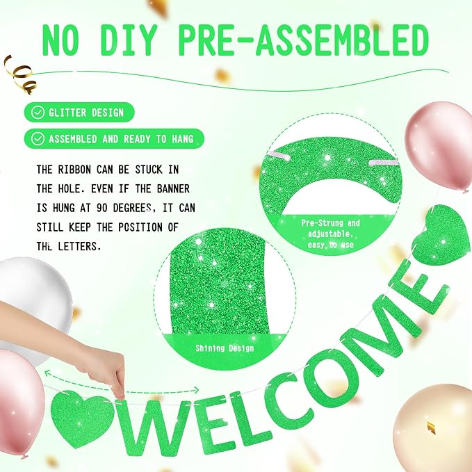 Pre-Strung Glitter Welcome to the Team Banner Welcome Banner Welcome Decorations - Image 2