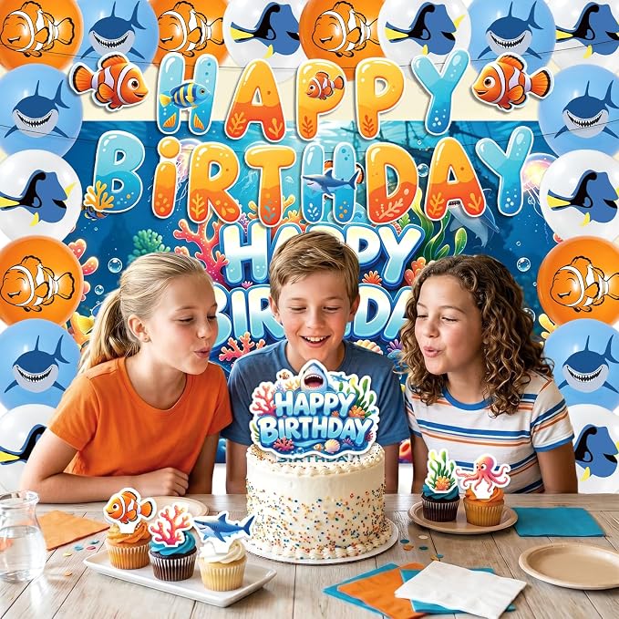 42Pack Finding Nemo Party decoration pack include Banner, Honeycomb Centerpieces - Image 5