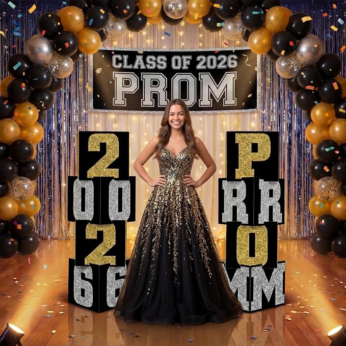 Queekay 8 Pcs Prom Column Standup Photo Booth Decorations 2026 Prom Backdrop - Image 3