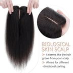 Hair Toppers for Women Real Human Hair No Bangs, 13 * 15 cm Larger Silk Base 150% Density Clip In Topper Hairpieces, Wiglet Top Pieces Add Volume -12 Inch 01B Natural Black