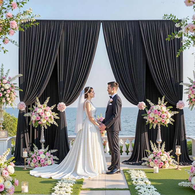 40ftx10ft Wrinkle Free Black Backdrop Curtain - Image 9
