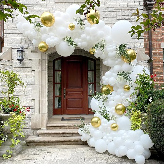 110Pcs White Balloons Different Sizes - Image 3
