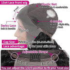 HD Transparent Deep Wave Lace Front Wigs Human Hair 200% Density 13x4 Deep Wave Lace Frontal Wigs for Women 26 Inch Deep Curly Lace Front Wig Glueless Deep Wave Wigs