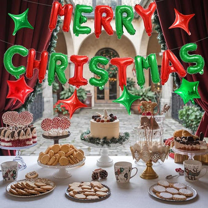 FunHot Merry Christmas Balloons Banner, 16 Inch Xmas Letter Balloons - Image 5