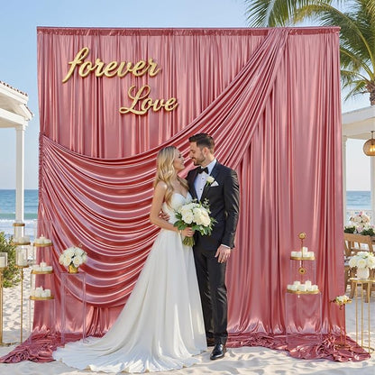 gogoparti 10x10FT Rose Gold Sequin Backdrop Curtain - Image 5