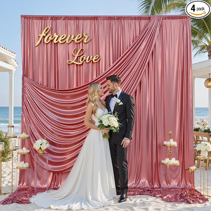 gogoparti 20x10FT Rose Gold Sequin Backdrop Curtain by Gogoparti