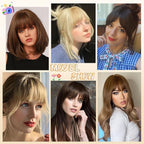 NAYOO Clip In Bangs Real Human Hair, Darkest Drown Wispy Bangs Fringe with Temples Hairpieces for Women Natural Curved Hair Extensions for Daily Wear
