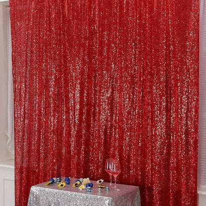Poise3EHome Red Sequin Backdrop, 20Ft x 10Ft Glitter Photography Background - Image 4