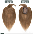 SEGO Hair Toppers for Women Real Human Hair with Thinning Hair, Toppers Hair Pieces Clip in Toppers Straight Hair Pieces with Front Bangs 150% Density Silk Base -6 Inch #6 Light Brown