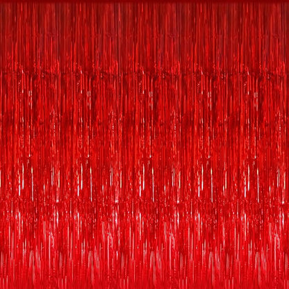 GOER 3.2 ft x 9.8 ft Metallic Tinsel Foil Fringe Curtains Party Photo Backdrop by GOER