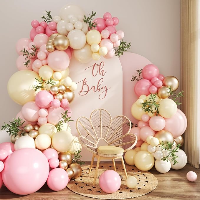 Pink and Yellow Balloon Arch Kit by JOYFLOAT